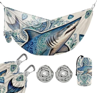 Decoratieve Hangmat - Buitenstoel - Ontspannen Buiten - Inclusief Boomriemen - 290 x 138 cm - Blauw