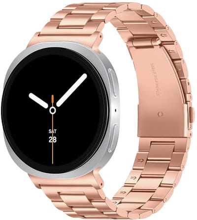 SBG RVS Schakel Bandje Geschikt voor Samsung Galaxy Watch 9 / 8 - Roestvrij Staal Horlogebandje Rosé Goud