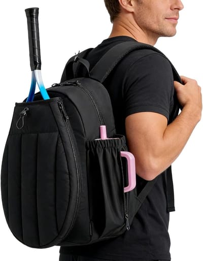 Sportrugzak - Tennistas Gymtas - Trainingsuitrusting Dragen - Geïsoleerd Koelvak - 32 x 22 x 5 cm - Zwart