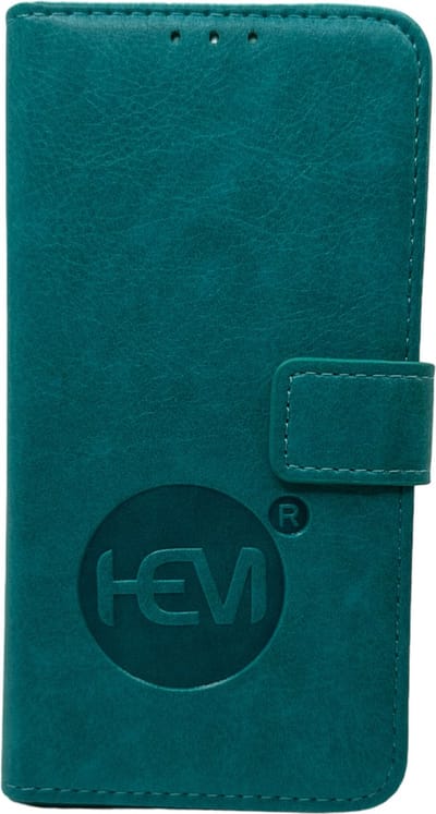 HEM leren Book Case - Geschikt voor iPhone 16 - Hoesje met 3 pasjesuitsnedes - Portemonneehoesje - iPhone 16 hoesje met pasjeshouder - Pure Turquoise