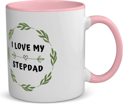 Akyol - i love my stepdad koffiemok - theemok - roze - Papa - liefste stiefvader - vader cadeautjes - vaderdag - verjaardag - geschenk - kado - 350 ML inhoud