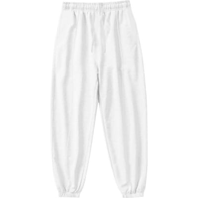 Pantalon pour homme avec cordon de serrage, taille élastique, couleur unie, fin, ample, à la cheville, pantalon de sport, tenue quotidienne, pantalon sarouel décontracté M blanc