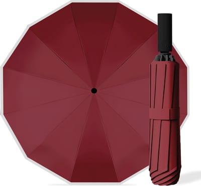 Kaaiman® Stormparaplu Opvouwbaar Reflecterend - Rood - 12 Panelen - Windproof - Paraplu - 1 Knop bediening - Geschikt voor 2 personen - Beperkte oplage