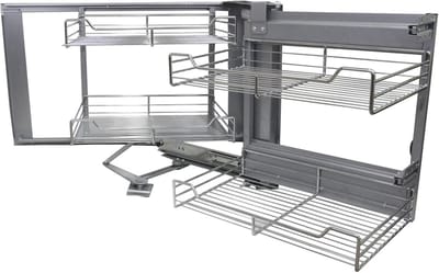 Uitschuiflades voor Hoek Keukenkast met Zachte Sluiting - 4 Manden, Capaciteit 15-20 kg