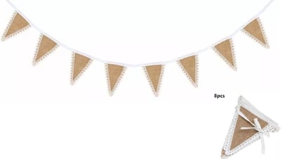 Mooie elegante Jute kant vlaggenlijn Vintage -Youhomy feestartikelen Natural , kant Slinger- 1 x 2.5 meter Vlaggen lijn - Vlaggen decoratie Jute kant- Versiering slinger bruiloft Vintage - Huwelijk - Feest - Verjaardag - Jubileum - Wedding