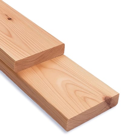 Massief Terrasplank Europees Lariks Hout 45x142mm Glad Geschaafd Onbehandeld