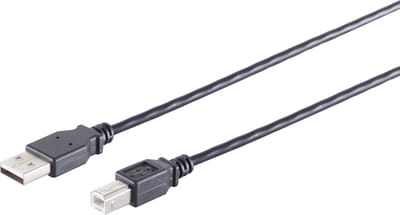 USB-A - USB-B kabel | USB2.0 | 2,5W | zwart | 0,25 meter