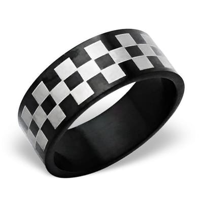 Amanto Ring Ayaan - 316L Staal - Geblokt - 8mm - Maat 66-21mm