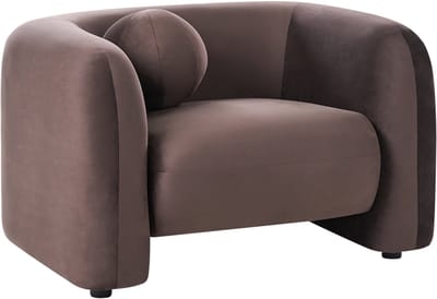LEIREN - Fauteuil - Donkerbruin - Fluweel