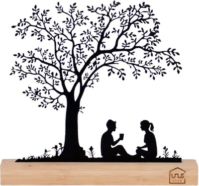 UNUS decoratieve standaard boom met picknick op bamboe voet van metaal