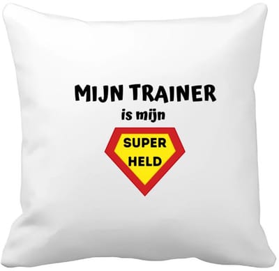 Akyol - mijn trainer is mijn superheld Kussen hoes - Trainer - super trainer - sport - verjaardag - cadeautje voor trainer - trainer artikelen - kado - geschenk - 40 bij 40 cm