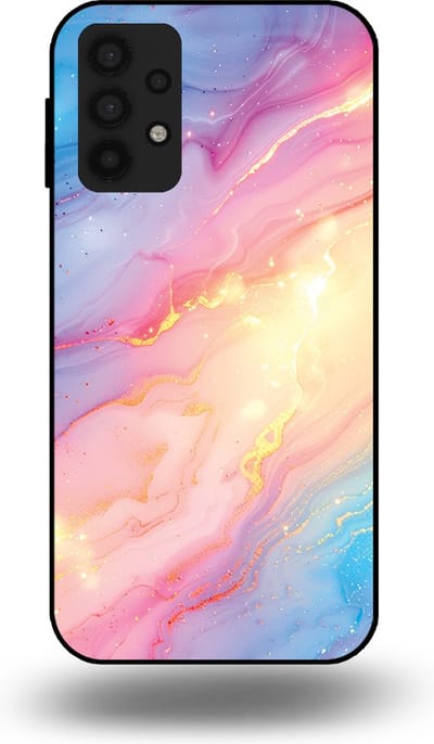 Smartphonica Telefoonhoesje Geschikt voor Samsung Galaxy A32 5G met Regenboog Glitter Marmer Opdruk - TPU Backcover Case Rainbow Glitter Marble Design geschikt voor Samsung Galaxy A32 5G