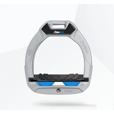 Veiligheidsstijgbeugels Paardrijden Incliné Grip Aluminium/Zwart/Blauw Kind Flex-On Safe-On