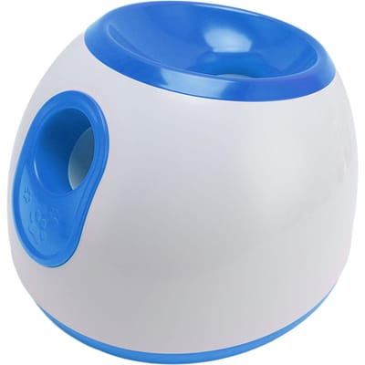 Lanceur de Balles Trois Portées Automatique Portable Lanceur de Balles pour Animaux de Compagnie avec 3 Balles pour Jouet Interactif US Plug white