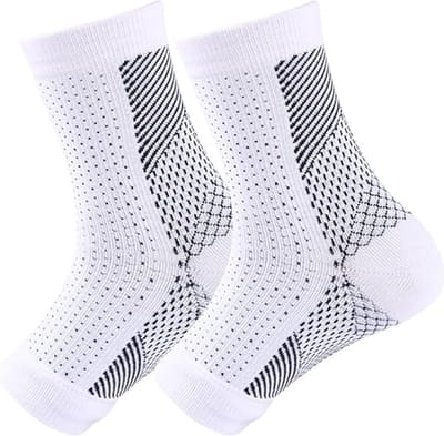 Klikkopers® - Neuropathie Sokken - Maat 38-42 - Compressie Sokken - Neuropathie Sokken Zonder Tenen - Compressiesokken - Slaapsokken - Bedsokken - Massagesokken - Wit