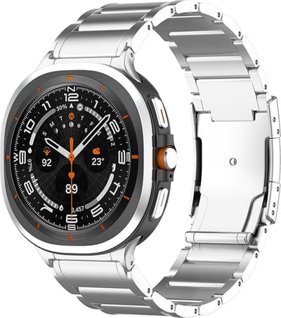 Strap-it Titanium schakel band - geschikt voor Samsung Galaxy Watch Ultra 2 (2026) / Ultra (2024/2025) - zilver