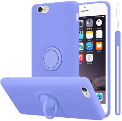 Cadorabo Hoesje geschikt voor Apple iPhone 6 / 6S in LIQUID LICHT PAARS - Beschermhoes van flexibel TPU silicone Case Cover met ring