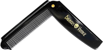Opvouwbare Kam - Zwart Zakformaat - Haar Verzorgen - Handgemaakt Cellulose Acetaat - 19cm Open - Zwart