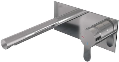Brauer Chrome Edition Inbouw Wastafelmengkraan met Rechte Uitloop en Afdekplaat Model D1 Chroom