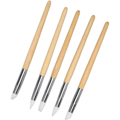 Lot de 5 stylos de nettoyage pour mouvement de montre, nettoyeur de cadran, dépoussiéreur, outil de réparation portable à tête unique beige