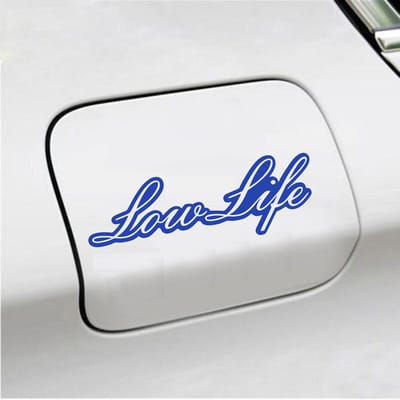 Bumpersticker - Low Life - 6,5 X 20 - Blauw