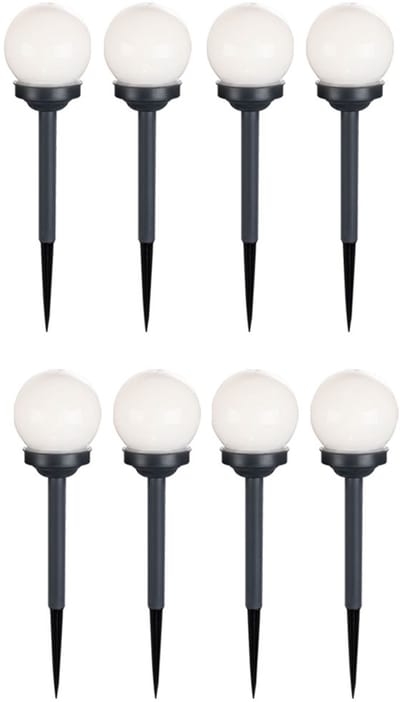Set van 8 LED buiten solar lampen globe ontwerp aarde spike stekker lichten tuinpad verlichting