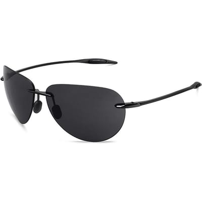MAXJULI Klassieke Trendy Randloze Ovalen Zonnebril DamesHeren UV400 Onbreekbaar Rijden Sport Lichtgewicht TR90 TR90 Brilmontuur Montuur Zon Bril black