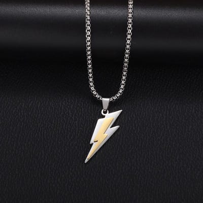 Japans Niche Design Trendy Merk Bliksem Ketting Trendy Mannen en Vrouwen Hip Hop Lange Trui Ketting black