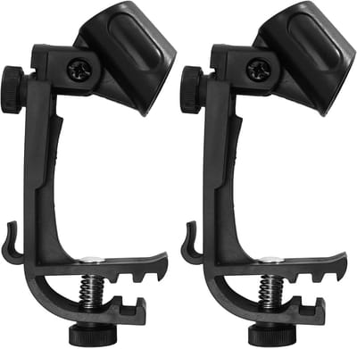2x Microfoon Clips voor Trommels en Stands - Verstelbare Drum Microfoonhouder