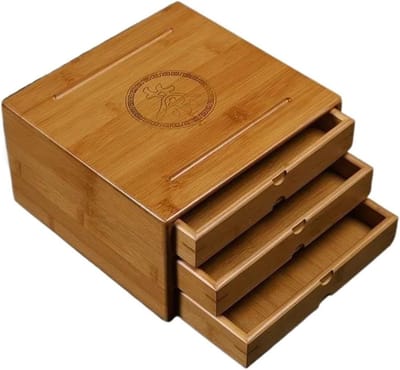 Sieraden Organisator - Theedoos - Thee Opslag - Meerlaags Ladestijl - 25x25x14 cm - Zwart Walnoot