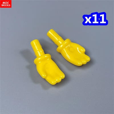 MOC Stenen Gele Handen Armen Houden Baby 4CM Figuur Lichaam Draagbare Bevestigingen Gemonteerd Bouwstenen Speelgoed Kinderen Pop yellow