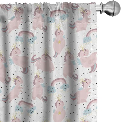 ABAKUHAUS Fantasiewereld – Gordijnen – Regenbogen & Eenhoorns – 2x75x175 cm