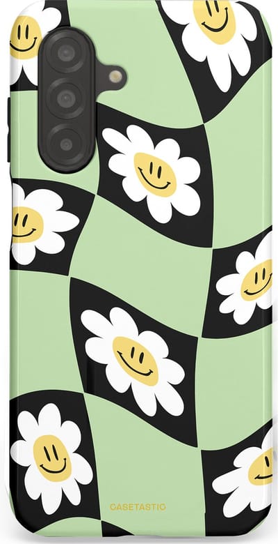 Casetastic hoesje geschikt voor Samsung Galaxy A26 - Dubbellaagse bescherming - Golvende madeliefjes - Fashion Case - Mintgroen Zwart Wit Beige
