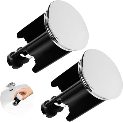 Set van 2 Universele Afvoerstoppen 40mm - Verstelbare Messing Stopper met Rubber voor Wastafels en Douches, Geschikt voor Diverse Afvoeren