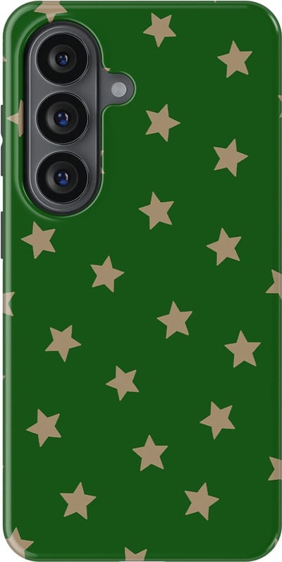 DripCase Hoesje Samsung Galaxy S26 | Sterren Design | Magnetisch Opladen | 2-in-1 Ontwerp | Stars Backcover Forest Gold