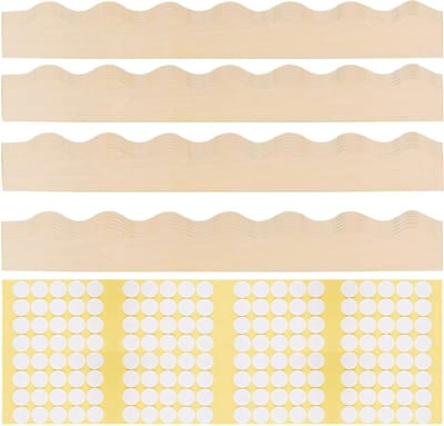 Set van 24 Onbehandelde Decoratieve Houten Lijsten met Golfrand 40 x 4 x 0,3 cm voor DIY Projecten, Wanddecoratie en Poppenhuis Decoratie
