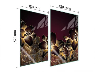 TMK ArtDeko Orchidee Serie - Glazen Beschermplaat - 2x35x52 cm - Veilig en Hygiënisch