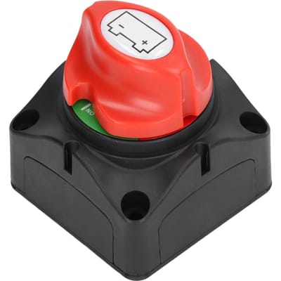 Batterijschakelaar Afsluitbare Isolator 275A Batterijstroom Afsluit Hoofdschakelaar Met M10 Terminal Krimpkous 12‑36V DC red
