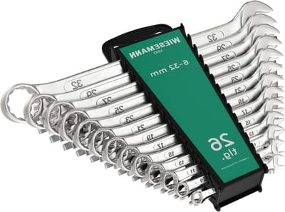 26-delige extra grote ring-steeksleutel set 6-32mm in gereedschapshouder met 15° hoek - 80270