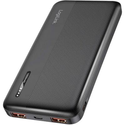 LogiLink PA0372 Powerbank 10000 mAh Fast Charge Li-ion Zwart Statusweergave