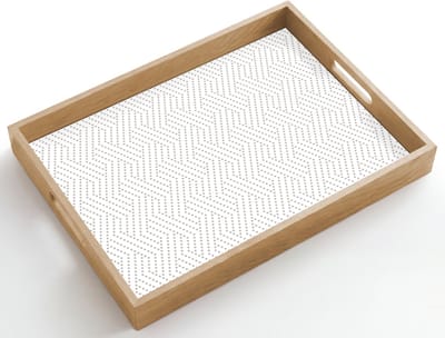 Dienblad hout 50x35 cm - Schootdienblad - Grafisch - Patroon - Modern - Stippen - Borrelplank rechthoek - Plateau dienbladen