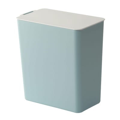 Mini poubelle de bureau en plastique avec couvercle, bleu clair bleu clair
