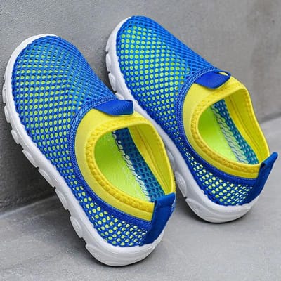 Chaussures de sport blanches à semelles souples pour garçons et filles au printemps et en été avec Surface en maille respirante pour les enfants 29 bleu