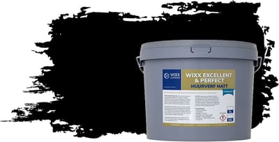 Wixx Excellent en Perfect Muurverf Matt - 10L - RAL 9005 Zwart