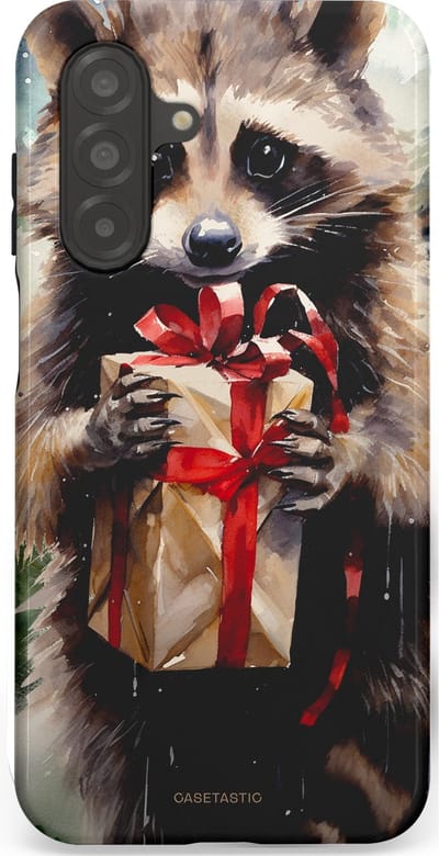 Casetastic hoesje geschikt voor Samsung Galaxy A26 - Dubbellaagse bescherming - Winter Wasbeer Presentje - Fashion Case - Zwart Grijs Taupe