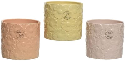 Decoris bloempot keramiek kleurrijk rond Ø12.8x13.1cm binnen.