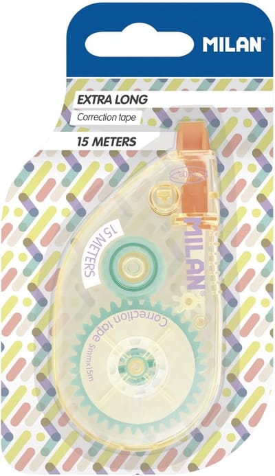 SnelShoppen - Blister Correctietape Extra Lang 5mm x 15m - Transparant, Perfect voor School, Kantoor en Creatief Gebruik - Serie New Look