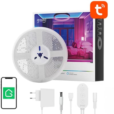 NiteBird WiFi Smart Light Strip - LED Strip 5 Meter RGB - met Afstandsbediening - Gaming Lichtstrip met App - LED-strips - Led Light Strip Verlichting - 300 LED Lights - 2.0A - Elke 15CM Knippen - Zelfklevend Led Licht