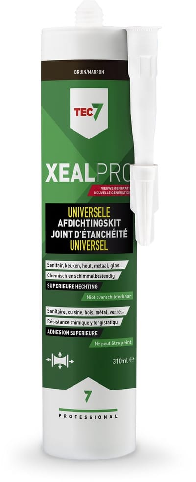 XealPro - Afdichtings- en afwerkingskit - Tec7 - 310 ml koker RAL 8011 - Hazelnootbruin