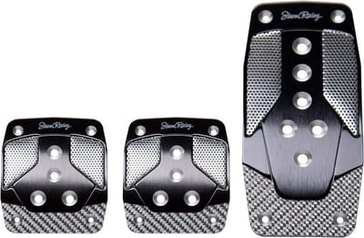 Set Pedalen - Auto Accessoires - Auto Personalisatie - Eenvoudige Installatie - 37 x 13 cm - Zwart Aluminium